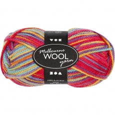 Melbourne Wolle, L 92 m, Multicolor, 50 g/ 1 Knäuel