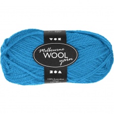 Melbourne Wool Yarn, L 92 M, Hellblau, 50 g/ 1 Knäuel