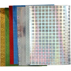 Hologramm-Papier, A4, Blatt 210x297 mm, 120 g, 8 Bl. sort./ 1 Pck