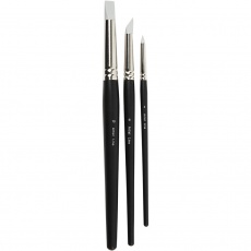Artist Line Pinsel, 2+6+10, L 19-25 cm, B 6+10+15 mm, Flach,rund, 3 Stk/ 1 Pck