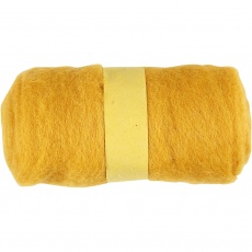 Wolle Kardiert, Gelb, 100 g/ 1 Bündl.