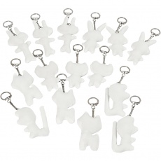 Schlüsselanhänger aus Stoff, Größe 6-10 cm, Weiß, 15 Stk/ 1 Pck