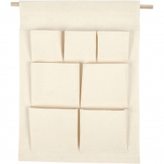 Organizer-Taschen zum Aufhängen, H 46 cm, B 34 cm, Hellnatur, 1 Stk