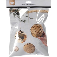 Kugeln aus Kunstlederpapier, D 8 cm, Dicke 0,55 mm, Gold, 1 Set