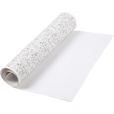 Kunstlederpapier, B 49,5 cm, Foliedetails,Bedruckt, 350 g, Weiß, 1 m/ 1 Rolle