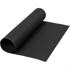 Kunstlederpapier, B 50 cm, Einfarbig, 350 g, Schwarz, 1 m/ 1 Rolle