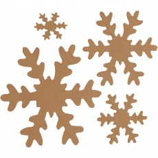Schneeflocke, D 3+5+8+10 cm, 350 g, Beige, 16 Stk/ 1 Pck