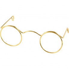 Brillen, B 60 mm, Lochgröße 21 mm, Gold, 10 Stk/ 1 Pck
