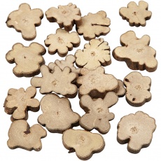 Holz-Mix, Größe 15-40 mm, Dicke 5 mm, 230 g/ 1 Pck