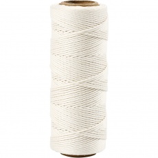 Bambuskordel, Dicke 1 mm, Weiß, 65 m/ 1 Rolle