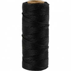 Bambuskordel, Dicke 1 mm, Schwarz, 65 m/ 1 Rolle