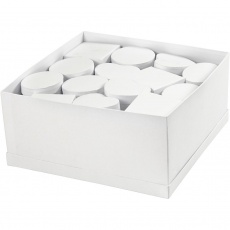 Mini-Deckelkartons - Sortiment, H 5 cm, D 10-12 cm, Weiß, 27 Stk/ 1 Pck