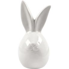 Hase, H 11,4 cm, D 5,5 cm, Weiß, 12 Stk/ 1 Pck