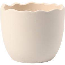 Blumentopf, H 6,3 cm, D 7,5 cm, Weiß, 24 Stk/ 1 Pck