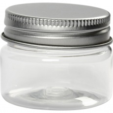 Kunststoffglas mit Schraubverschluss, H 35 mm, D 40 mm, 10 Stk/ 1 Pck