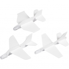Flugzeug-Sortiment, L 11,5-12,5 cm, B 11-12 cm, Weiß, 3 Stk/ 1 Pck