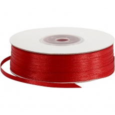 Satinband, B 3 mm, Rot, 100 m/ 1 Rolle
