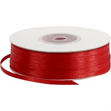 Satinband, B 3 mm, Rot, 100 m/ 1 Rolle