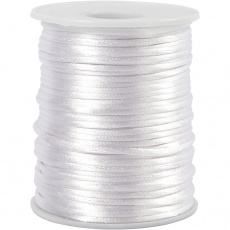 Satinband, Dicke 2 mm, Weiß, 50 m/ 1 Rolle