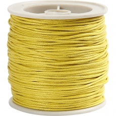 Baumwollband, Dicke 1 mm, Gelb, 40 m/ 1 Rolle