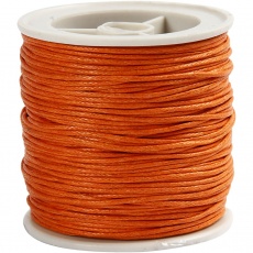 Baumwollband, Dicke 1 mm, Orange, 40 m/ 1 Rolle
