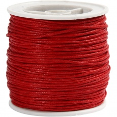 Baumwollband, Dicke 1 mm, Rot, 40 m/ 1 Rolle