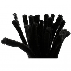 Chenilledraht, L 30 cm, Dicke 9 mm, Schwarz, 25 Stk/ 1 Pck