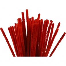 Chenilledraht, L 30 cm, Dicke 6 mm, Rot, 50 Stk/ 1 Pck