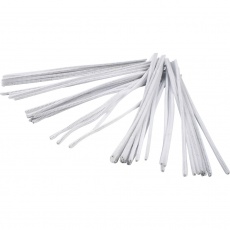 Chenilledraht, L 30 cm, Dicke 6 mm, Weiß, 50 Stk/ 1 Pck