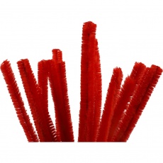 Chenilledraht, L 30 cm, Dicke 15 mm, Rot, 15 Stk/ 1 Pck