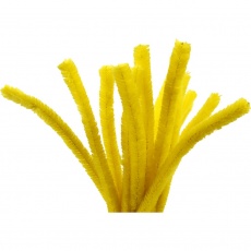 Chenilledraht, L 30 cm, Dicke 15 mm, Gelb, 15 Stk/ 1 Pck