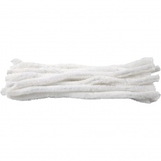 Chenilledraht, L 30 cm, Dicke 15 mm, Weiß, 15 Stk/ 1 Pck