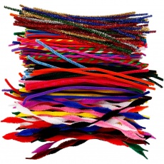 Chenilledraht, L 30,5 cm, Dicke 4-6 mm, Sortierte Farben, 250 sort./ 1 Pck