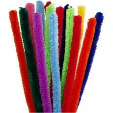 Chenilledraht, L 30 cm, Dicke 15 mm, Sortierte Farben, 15 sort./ 1 Pck