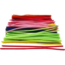Chenilledraht, L 30 cm, Dicke 6 mm, Sortierte Farben, 200 sort./ 1 Pck