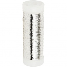 Silberdraht, Dicke 0,2 mm, Versilbert, 50 g, 110 m/ 1 Rolle