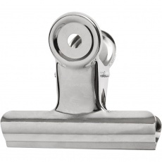Bulldog-Klammer aus Messing, B 7,5 cm, Silber, 6 Stk/ 1 Pck