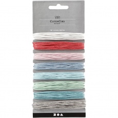 Baumwollband, Dicke 1 mm, Sortierte Farben, 8x5 m/ 1 Pck
