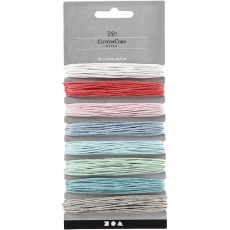 Baumwollband, Dicke 1 mm, Pastellfarben, 8x5 m/ 1 Pck