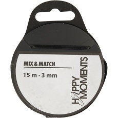 Satinband, B 3 mm, Schwarz, 15 m/ 1 Rolle