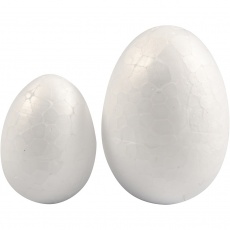 Styropor-Eier, H 35+48 mm, B 25+35 mm, Weiß, 10 Stk/ 1 Pck