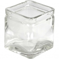 Kerzenglas, H 5,5 cm, Größe 5,5x5,5  cm, 12 Stk/ 1 Box