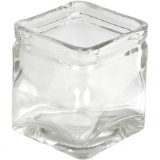 Kerzenglas, H 5,5 cm, Größe 5,5x5,5 cm, 12 Stk/ 1 Pck