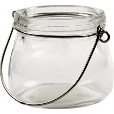 Kerzenglas/Laterne, H 6,5 cm, D 7,5 cm, 12 Stk/ 1 Pck