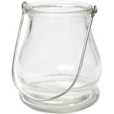 Kerzenglas/Laterne, H 10 cm, D 9 cm, 12 Stk/ 1 Pck