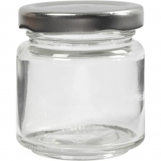 Aufbewahrungsglas, H 6,5 cm, D 5,7 cm, 100 ml, Transparent, 12 Stk/ 1 Pck