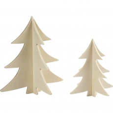 3D Weihnachtsbaum, H 13+18 cm, 2 Stk/ 1 Pck