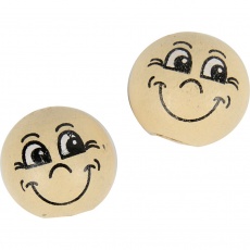 Gesicht Smiley, D 12 mm, Hellbeige, 20 Stk/ 1 Pck