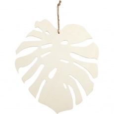 Monstera-Blatt, H 35 cm, T 3 mm, B 34 cm, 1 Stk