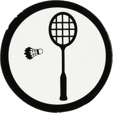 Stanzfigur aus Pappe, Tennis-Schläger, D 25 mm, Weiß/Schwarz, 20 Stk/ 1 Pck